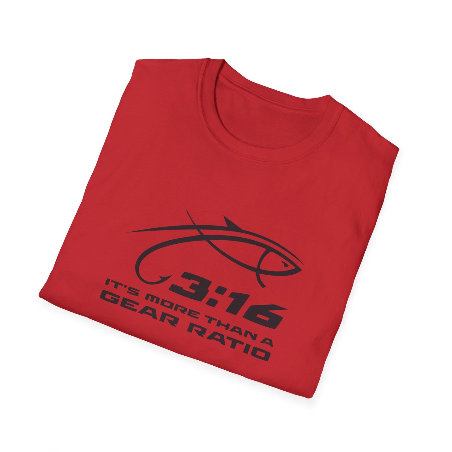 3:16 Gear Ratio Fishing T-Shirt, Christian fishing sportswear.