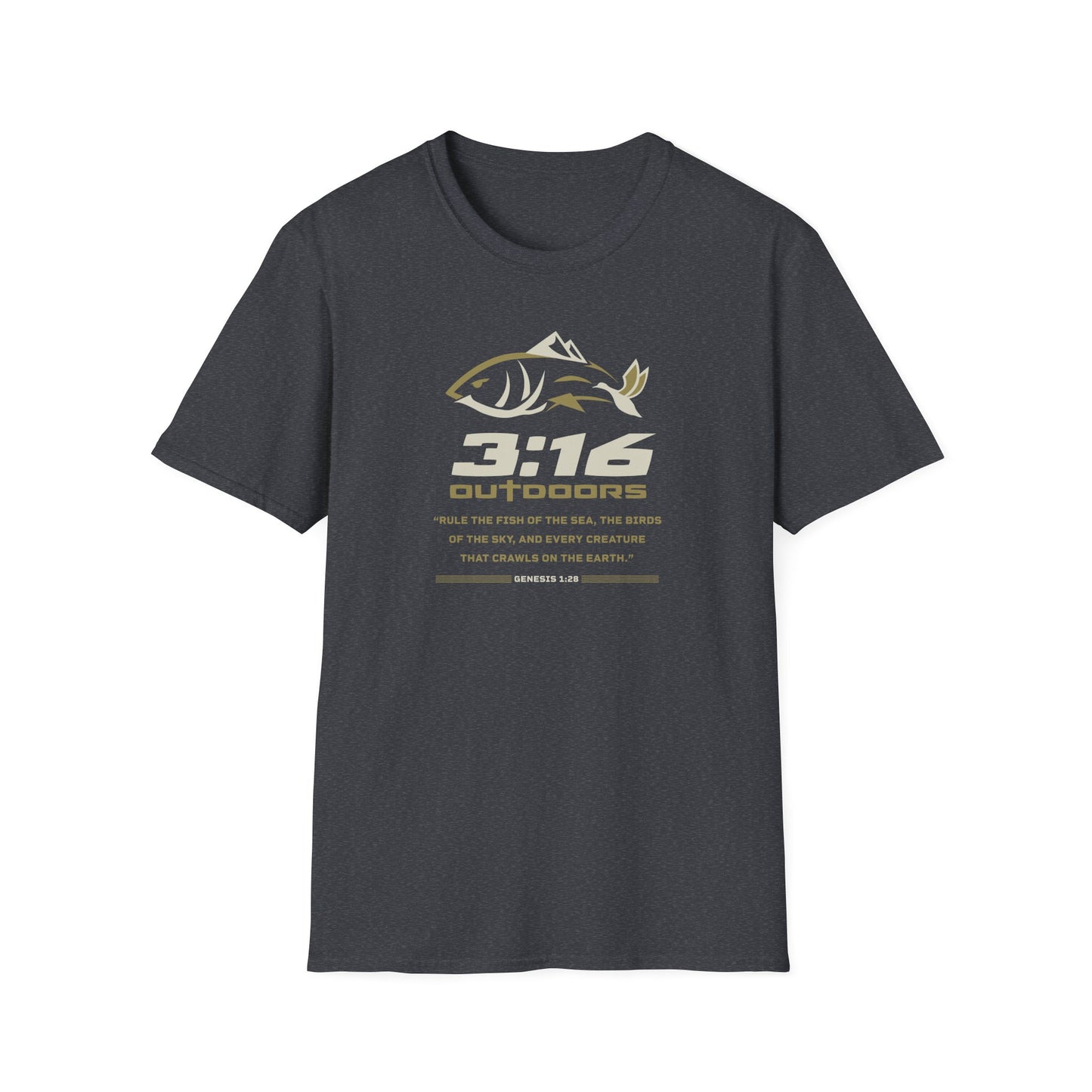 Unisex Softstyle Outdoor Tee - 3:16 Fishing T-Shirt, Casual Wear, Gift for Fishermen, Nature Lovers, Outdoor Enthusiasts