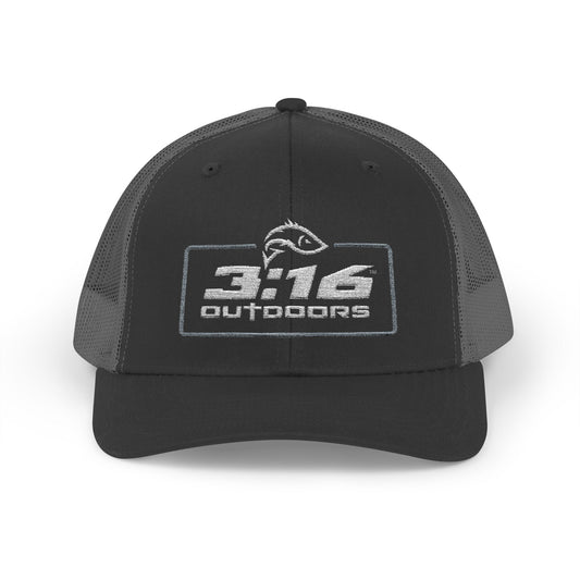 3:16 Outdoors Snapback Trucker Cap, Fishing Hat, Adjustable Hat, Casual Wear, Gift for Him, Outdoor Adventures