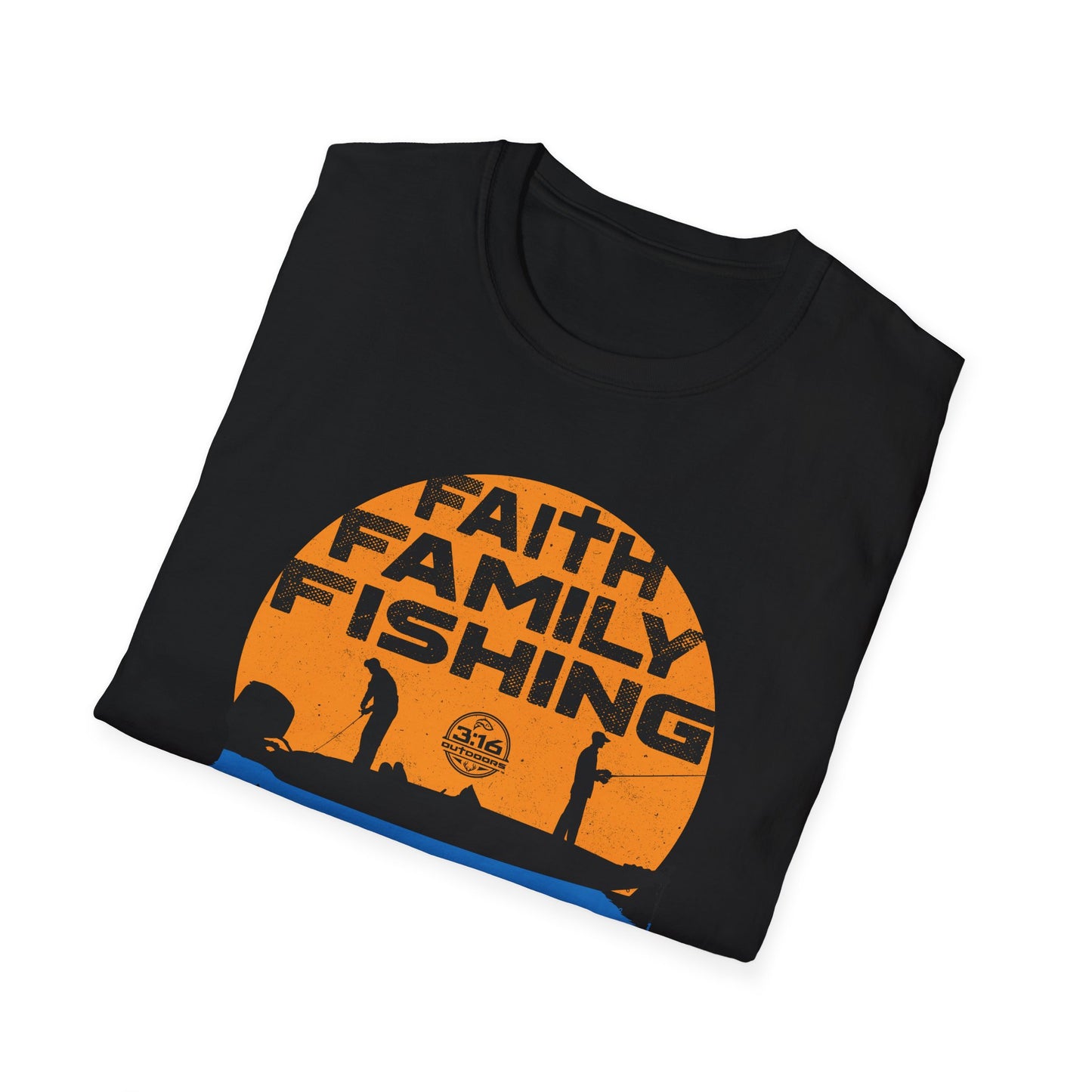 Faith Family Fishing T-Shirt | Unisex Softstyle Tee | Perfect for Christian Outdoor Lovers