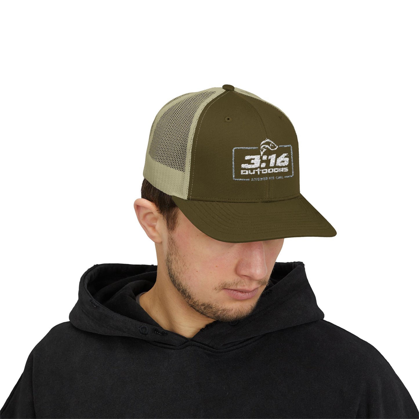 3:16 Outdoors Snapback Trucker Cap, Fishing Hat, Adjustable Hat, Casual Wear, Gift for Him, Outdoor Adventures