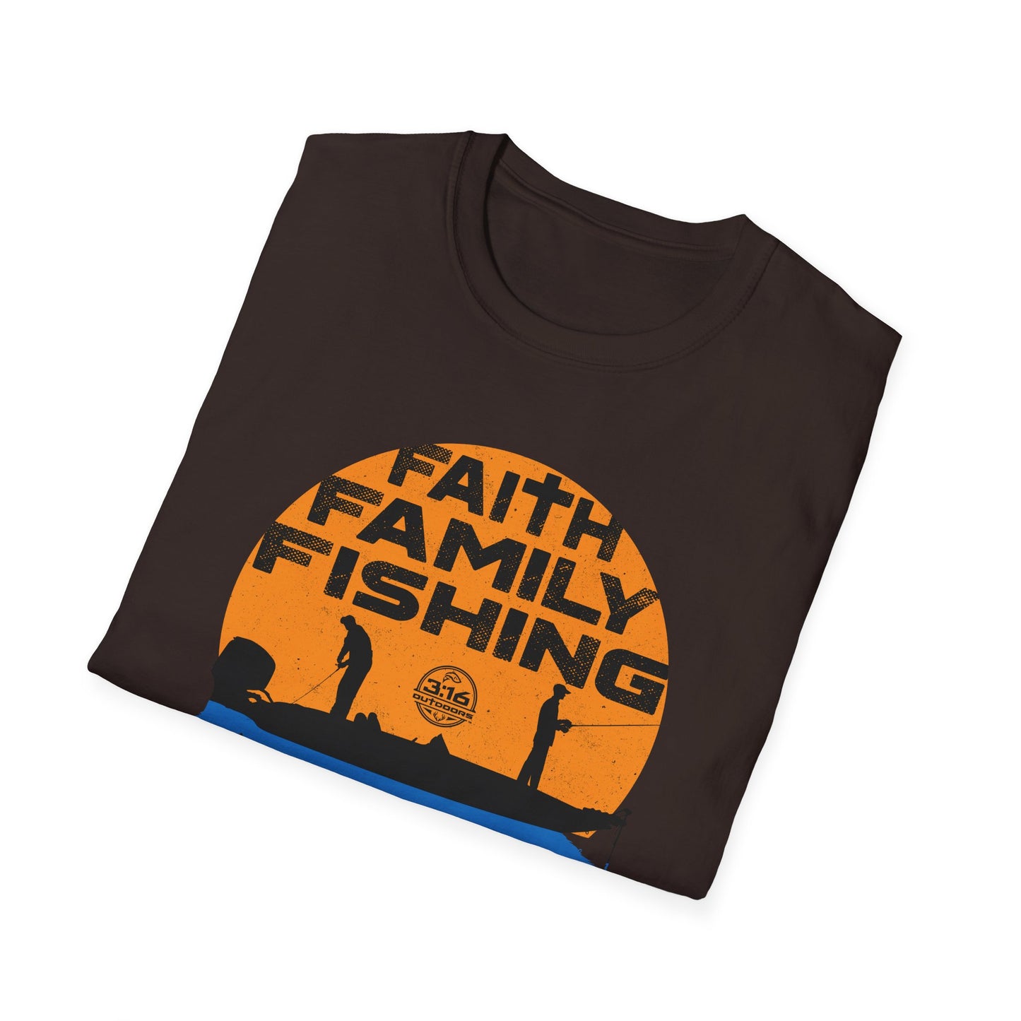 Faith Family Fishing T-Shirt | Unisex Softstyle Tee | Perfect for Christian Outdoor Lovers