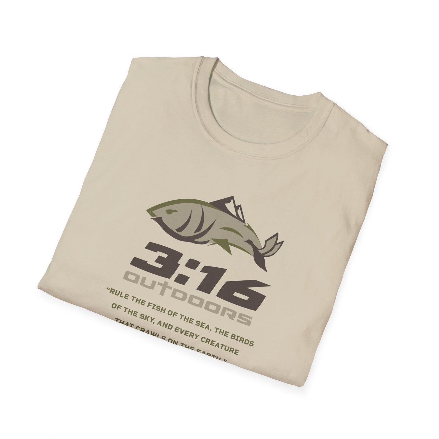 Unisex Softstyle Outdoor Tee - 3:16 Fishing T-Shirt, Casual Wear, Gift for Fishermen, Nature Lovers, Outdoor Enthusiasts
