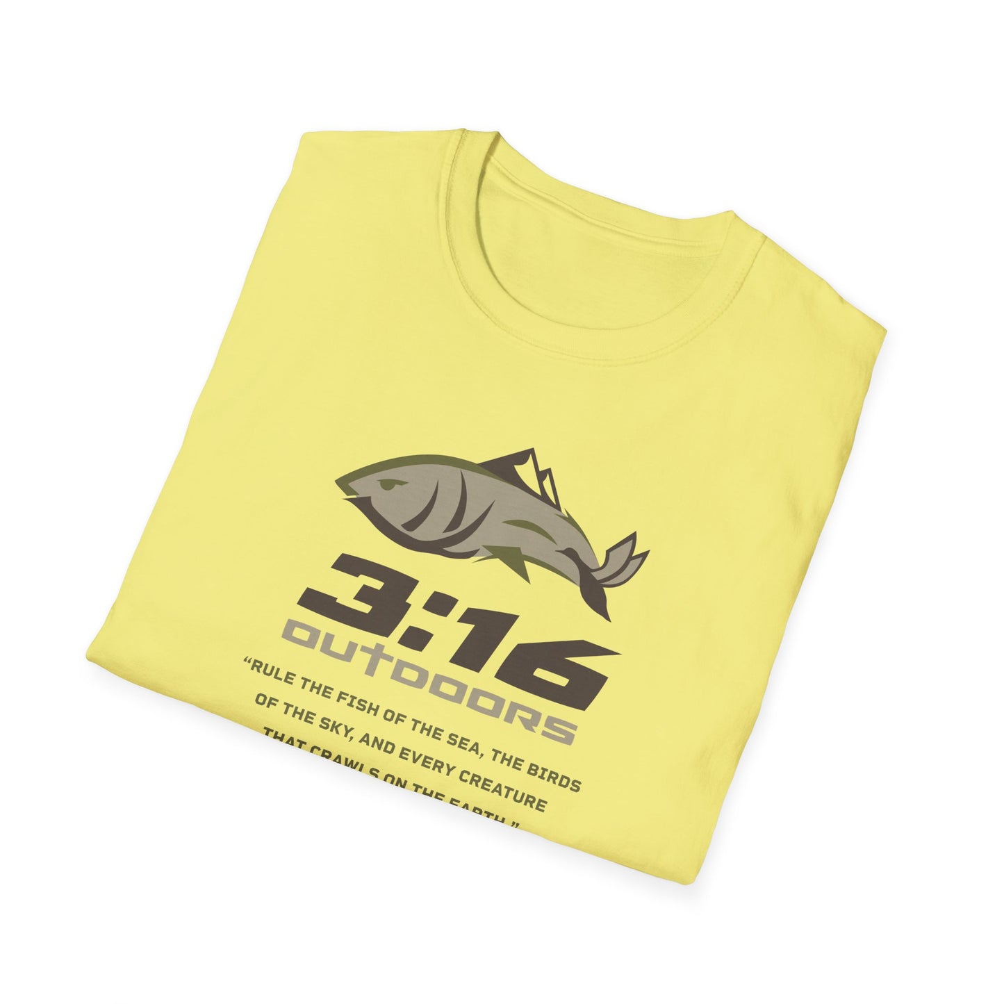 Unisex Softstyle Outdoor Tee - 3:16 Fishing T-Shirt, Casual Wear, Gift for Fishermen, Nature Lovers, Outdoor Enthusiasts