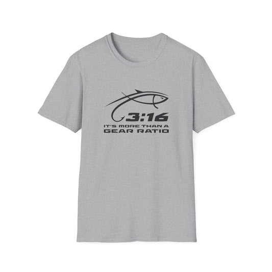 3:16 Gear Ratio Fishing T-Shirt, Christian fishing sportswear.