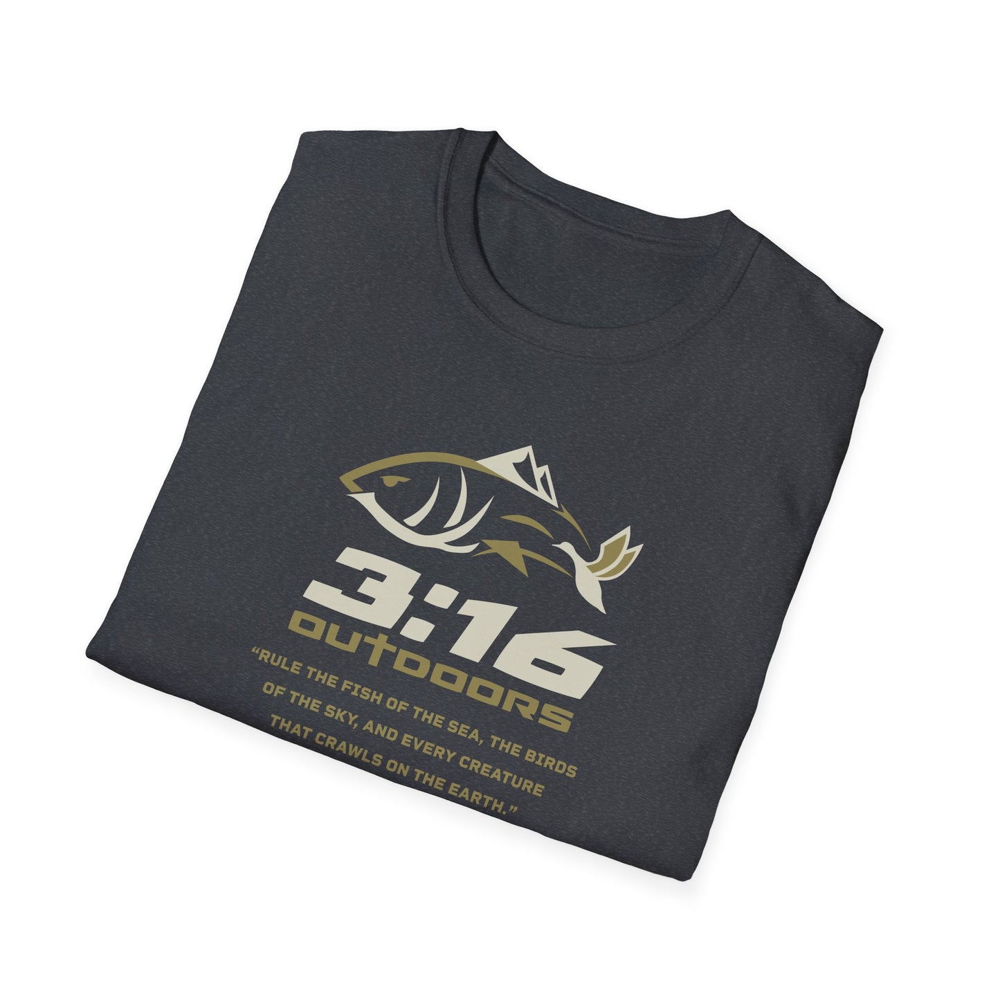 Unisex Softstyle Outdoor Tee - 3:16 Fishing T-Shirt, Casual Wear, Gift for Fishermen, Nature Lovers, Outdoor Enthusiasts