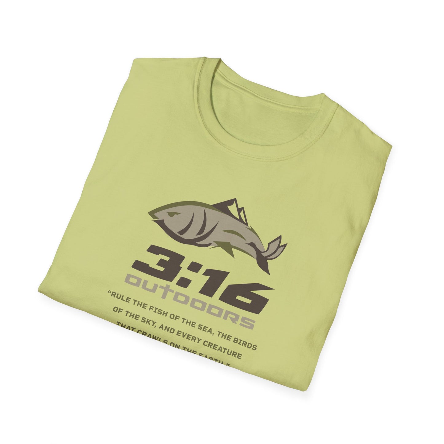 Unisex Softstyle Outdoor Tee - 3:16 Fishing T-Shirt, Casual Wear, Gift for Fishermen, Nature Lovers, Outdoor Enthusiasts
