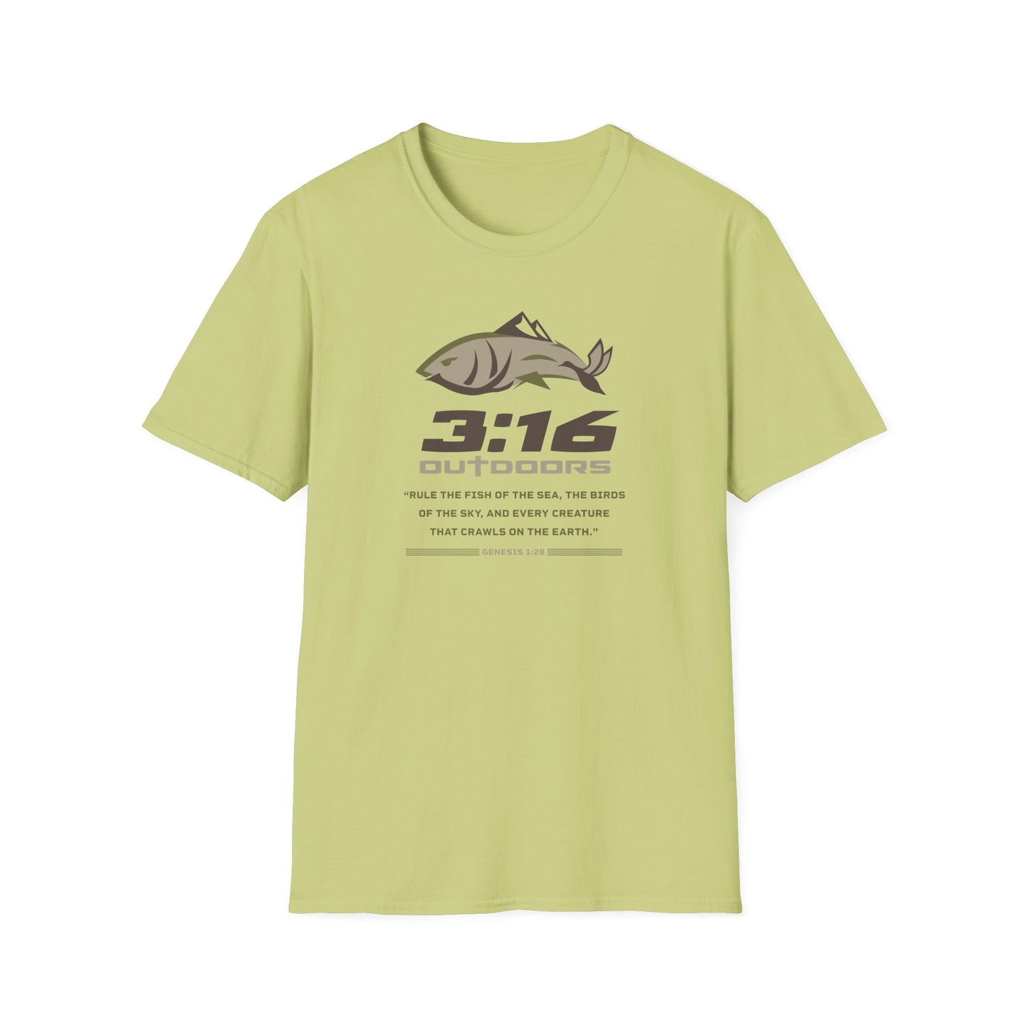 Unisex Softstyle Outdoor Tee - 3:16 Fishing T-Shirt, Casual Wear, Gift for Fishermen, Nature Lovers, Outdoor Enthusiasts