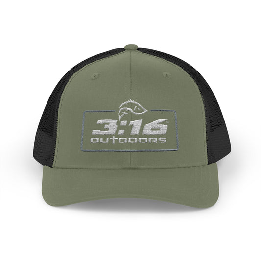 3:16 Outdoors Snapback Trucker Cap, Fishing Hat, Adjustable Hat, Casual Wear, Gift for Him, Outdoor Adventures